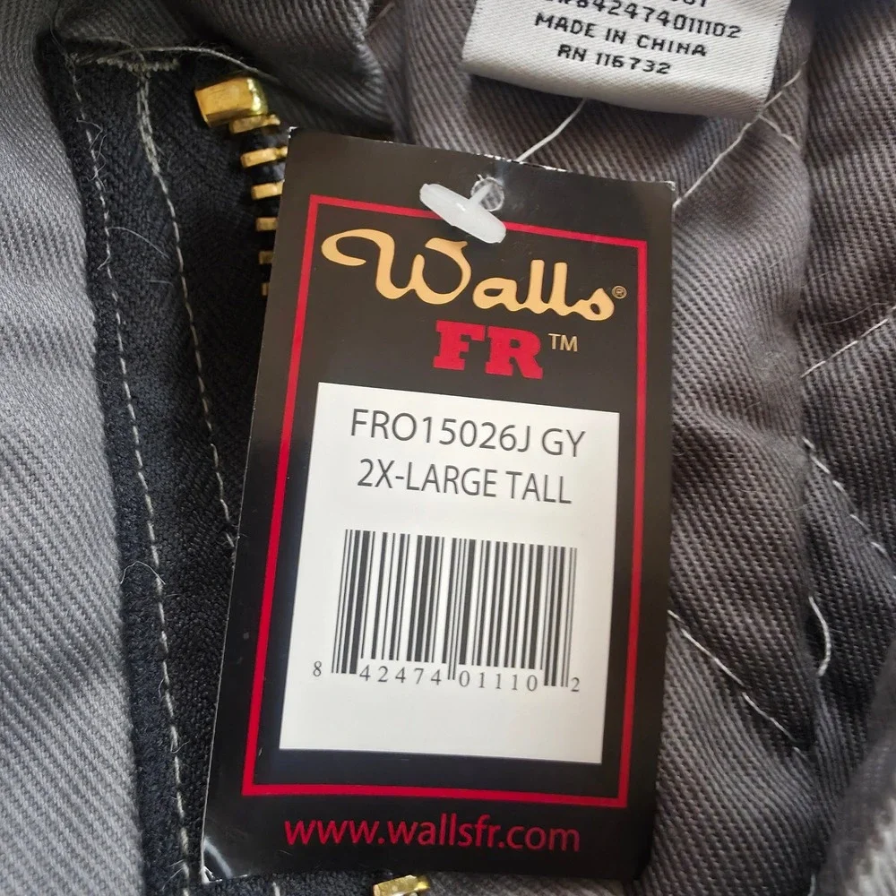 Walls FR Insulated Coveralls Mens 2XL Tall Gray Nomac Flame Resistant Workwear